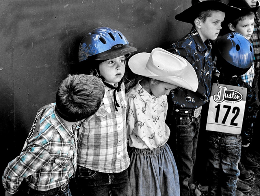 Cowboy kids photograph by Verne Rainey featuring young competitors at rodeo