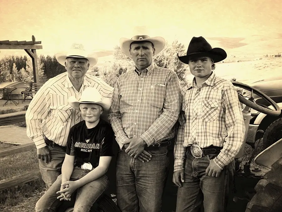 Fine art western ranch photograph by Verne Rainey featuring cowboy Family