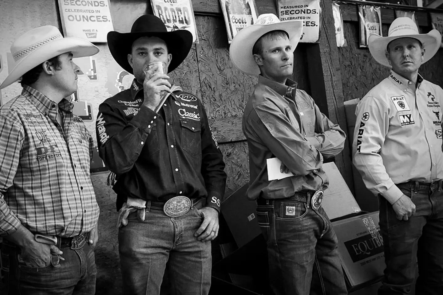 Western ranch competition photograph by Verne Rainey featuring riders waiting their turn in arena action